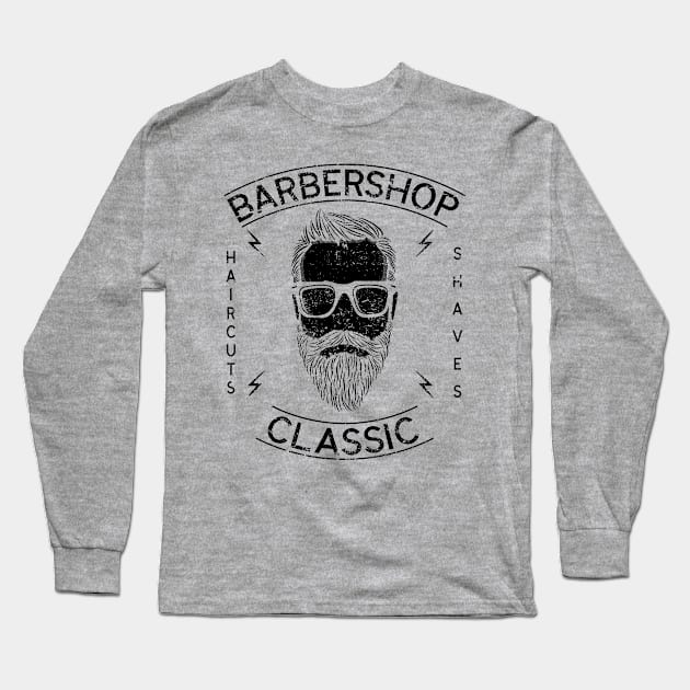 Barber shop classic Long Sleeve T-Shirt by zap_designz